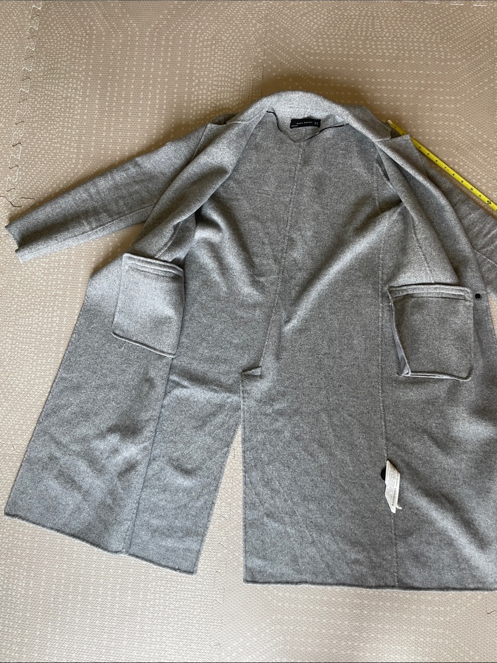 Zara Gray Single-Button Wool Blend Long Trench Coat - Picture 8 of 10